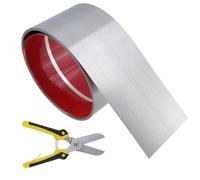 Meprotal Placas para puerta de 118.11 pulgadas de largo 3.94 pulgadas de ancho de acero inoxidable para despegar y pegar, placa de pie de puerta para parte inferior de puerta para pared, puerta