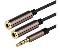 Mepsies Adaptador Jack Auriculares y Micro, Divisor de Auriculares, 3,5mm Enchufe Auxiliar a Doble Jack, Cable de Extensión Adaptador Audio Estéreo y Micrófono para Portátiles, Teléfonos