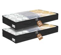 mepure Contenedor de almacenamiento para debajo de la cama, 100 x 50 x 9,5 cm, gris, plegable con cierre de cremallera