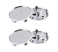 MEPZAR 4 Tapas de Cubo de Rueda de 68 mm Plateadas, Tapacubos Centrales Universales con Clips de Acero Inoxidable, Embellecedores de Llanta Faciles de Instalar para Coche, Camioneta