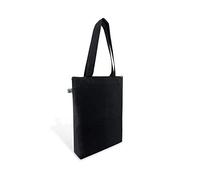 MER ECO FRIENDLY PRODUCTS Bolsa Tote Bag Cremallera Negra, Bolso con Certificacion Comercio Justo, Asas Largas, Resistente, Grande