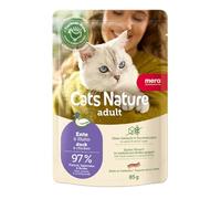 MERA Cats Nature Pato Premium Comida húmeda para Gatos 12 x 85 g, sin azúcar ni Cereales, Comida húmeda para Gatos Adultos con Alto Porcentaje de Carne | Wet Cat Food