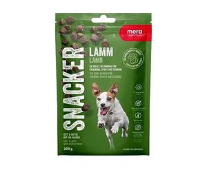MERA Snacker Cordero (1 x 200 g), sin Cereales, golosinas Suaves para Perros para Entrenamiento o como Aperitivo, sabrosas golosinas carnosas para Todos los Perros