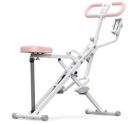 MERACH 2EN1 Máquina de Sentadillas con Soporte, Equipo de Gimnasia Plegable para Entrenamiento Full Body, Glúteos, Piernas & Core, 3 Pieza de Resistencia, MAX 158 kg, Montaje en 10 Min, R07 Pro-Blanco