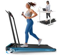 MERACH Cinta de Correr con Inclinación de 6%, 3.0HP Cinta de Andar, 1-12km/h Walking Pad con Manillar, Caminadora Electrica para Casa, Capacidad de 136kg Treadmill, Control Remoto, App