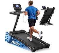 MERACH Cinta de Correr Plegable, 18% Inclinación Automática Cinta de Andar, 3.5HP Walking Pad, 14KM/H Caminadora Electrica para Hogar/Oficina, 159KG Treadmill for Home, 46 * 120CM, LCD Display, App