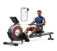 MERACH Maquina de Remo para Casa, 16 Niveles de Resistencia Magnética Máquina de Remo, Actualizar a Rieles Dobles, Ultrasilencioso y Estable, Carga Máxima 158kg, Almacenaje Vertical, Ahorra Espacio