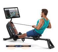 MERACH Máquina de Remo para casa con Pantalla giratoria HD de 21.5", Resistencia automática Mediante App, Volante silencioso de 16 Niveles, remero magnético Inteligente para Fitness en casa(R15B3)