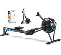 MERACH Máquina de Remo para casa con Resistencia de Aire, 10 Niveles Ajustables con aplicación Exclusiva, máquina de Remo Profesional para Interiores, Asiento ergonómico y cómodo