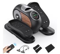 MERACH Máquina Elíptica Eléctrica, Mini Elíptica Bajo Escritorio para el Hogar, Control Remoto, Pantalla, Almohadilla Antideslizante, 12 Velocidades, Silenciosa y Portátil, para Mayores y Adultos