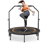 MERACH Mini Trampolín Fitness para Adultos - Trampolines Plegables de 40''/48'' con Carga Máxima de 330 LB, Trampolín de Interior para Entrenamiento Silencioso