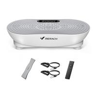 MERACH Plataforma Vibratoria para Entrenamiento Y Modelado, con 99 Niveles De Velocidad, Altavoz Bluetooth Integrado, Pantalla Táctil Led Y Cordones Elásticos (Blanco)