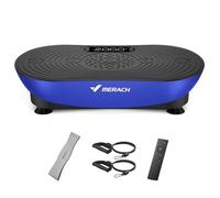 MERACH Plataforma Vibratoria para Entrenamiento Y Modelado, con 99 Niveles De Velocidad, Altavoz Bluetooth Integrado, Pantalla Táctil Led Y Cordones Elásticos (Azul)