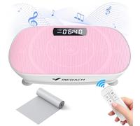 MERACH Plataforma Vibratoria, Potente Plataforma Vibración Muscular para Musculación y Moldeado, Control Automático de Velocidad, Altavoz Bluetooth Incorporado (Rosa)