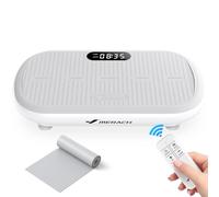 MERACH Potente Plataforma Vibratoria para Entrenamiento y Musculación, 13 mm de Amplitud, 200 kg de Capacidad de Peso, Pedal de Silicona, Altavoz Bluetooth Integrado (Gris)