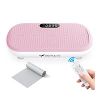 MERACH Potente Plataforma Vibratoria para Entrenamiento y Musculación, 13 mm de Amplitud, 200 kg de Capacidad de Peso, Pedal de Silicona, Altavoz Bluetooth Integrado (Rosa)