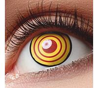 MeralenS 1 Par colores naranja roja Cosplay Makima Anime Manga 'Chainsaw Man' Crazy Fun Jahres Lentes De Contacto con Porta Lentes Gratuito Perfecto Para Carnaval, Carnaval Y Disfraz