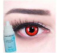Meralens lentes de contacto" Red Lunatic" con caja de lente + todo en una solución (60 ml) - (1 x 2 piezas) Envío