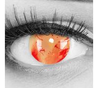 MeralenS Lentillas de color rojas 'Blood Zombie' 1 par. Cómodas y perfectas para carnaval de Halloween, blandas, sin dioptrías + recipiente de lentillas, sin graduación