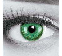 MeralenS Lentillas de color verde Witch Green 1 par. Cómodas y perfectas para carnaval de Halloween, blandas, sin dioptrías + recipiente de lentillas, sin graduación