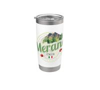 Meran Trentino Bozen Tirol del Sur Italia Vintage Souvenir Vaso térmico de acero inoxidable de doble pared