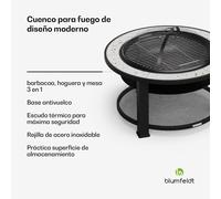 Merano 80cm Bajo Brasero con parrilla Gris claro