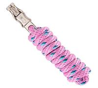 Merauno® Cuerda de Guía para Caballo, Amarre en Diferentes Diseños Elegantes, para Atar Poni, Burro, Cabra con Gancho de Pánico (Rosa)