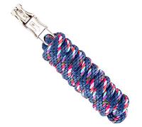 Merauno® Cuerda de guía para Caballo, Cuerda de Amarre en Diferentes diseños Elegantes, Cuerda de guía, Cuerda de Atar, Poni, Burro, Cabra con Gancho de pánico, Negro, Azul, Oro Rosa, Beige