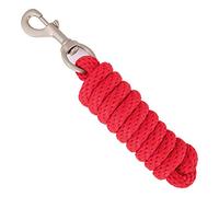 Merauno® Cuerda para caballo, en diferentes diseños elegantes, cuerda de amarre, pony, burro, cabra larga con mosquetón (rojo, mosquetón)