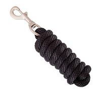 Merauno® Cuerda para caballo, en diferentes diseños elegantes, cuerda de amarre, pony, burro, cabra larga con mosquetón (negro, mosquetón)