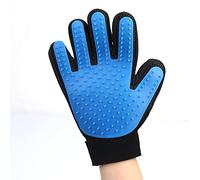 Merauno® Guante de cuidado de pelo de animales, cepillo para masaje y cuidado del pelaje, guantes de aseo para perros y gatos, efecto de masaje y protección de pelo (azul, 1 guante (derecha)
