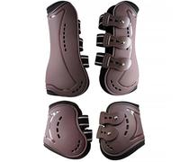 Merauno® Juego de 4 polainas y gorras de cuerda, vendaje para tendón de caballo con resistente elástico, carcasa de poliuretano, agujeros transpirables de neopreno para saltar, equitación, eventos (M,