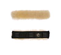 Merauno® - Protector de nuca de piel de cordero - Caballos de piel auténtica para cabestro, puente y cabeza & brida, protección para correas y cadena,lana de cordero disponible en color natural, negro
