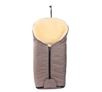 Merauno Saco de dormir de piel de cordero para cochecito, saco de lino, color gris, auténtica piel de oveja, cochecito de bebé, cálido, resistente al viento (80 x 45 cm), marrón
