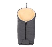 Merauno Saco de dormir de piel de cordero para cochecito, saco de lino, color gris, piel de oveja auténtica, cochecito de bebé, cálido, resistente al viento (80 x 45 cm), color gris oscuro