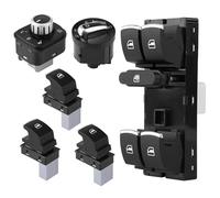 Merautop SJ Juego de 6 interruptores de elevalunas eléctricos, juego de espejos de repuesto para Golf 5, 6, Passat B6, B7, Mk6, accesorios para coche, pieza n.° 5Nd959857, 5K4959857