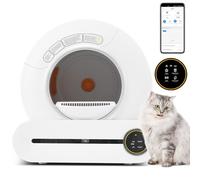 Merax Bandeja de arena autolimpiable de 65 L, adecuada para muchos tipos de dispersión, sensor infrarrojo, elimina el olor, control de salud de la aplicación es adecuado para varios gatos