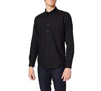 Merc of London 1506301001 - Camisa Casual de Manga Larga para Hombre, Color Negro, Talla X-Large