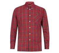 Merc of London 1509214325 - Camisa Casual de Manga Larga para Hombre, Color Rouge (Stewart Red), Talla Large
