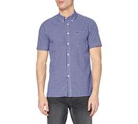 Merc of London Merc - Camisa de Manga Corta con Cuello con Botones para Hombre, Color Bleu (Royale Blue), Talla s