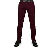 Merc of London Winston - Pantalón Chino para Hombre, color Rojo (Vino), talla W34/L34