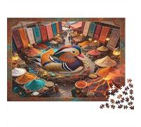 Mercado Colorido Pato Mandarín Puzzle de 1000 Piezas Papel para Adultos Escena de Bazar Vibrante Juego de Puzzle 1000 Piezas Relajación Decoración Regalo 70x50cm/1000pcs