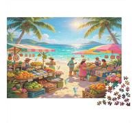 Mercado de Frutas Playa Tropical Puzzle de 1000 Piezas Papel Puzzle para Adultos Escena Isla Ocio Puzzle para Toda la Familia Regalo Fiesta 70x50cm/1000pcs