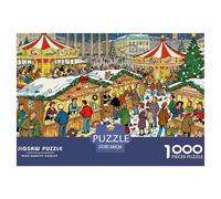 Mercado de Navidad de Berlín Puzzle De Madera Impermeable DIY Puzzles De 1000 Piezas para Adultos Desafiante Y Estimulante Rompecabezas para Decoración del Hogar