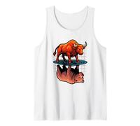 Mercado de valores Bull Bear Reflection Day Trader Inversor Camiseta sin Mangas