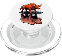 Mercado de valores Bull Bear Reflection Day Trader Inversor PopSockets PopGrip para MagSafe