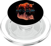 Mercado de valores Bull Bear Reflection Day Trader Inversor PopSockets PopGrip para MagSafe