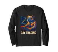 Mercado de valores divertido Bulldog Day Trading Manga Larga
