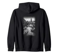 Mercado Flotante Ayutthaya Río del Templo de Tailandia Sudadera con Capucha