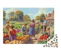 Mercado Rural Puzzle 1000 Piezas De Cartón Grueso Conjunto De Rompecabezas Anti Estrés Adultos para Actividad Fuzzle Después De La Escuela como Regalo Original 38x26cm/1000pcs